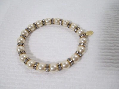 Pulsera de: Nolan Miller~ Rondell Eternity perlas y cristales simulados~elásticos Foto 1 de 4