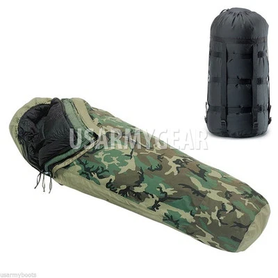 US Army 4 Pc MSS Modular Sleeping Bag Sleep System GoreTex Bivy Cover Woobie Mat - Image 1 of 4