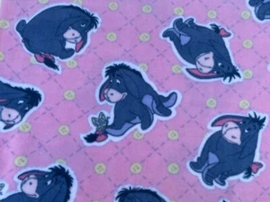 Disney Donkey Eyeore So Blue Animal Fleece Fabric Pink Craft Quilting 61" x 44" - Picture 1 of 21