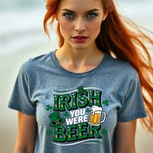 Funny Irish You Were Beer Unisex Softstyle T-Shirt, St. Patrick's Day Tee - Picture 1 of 49