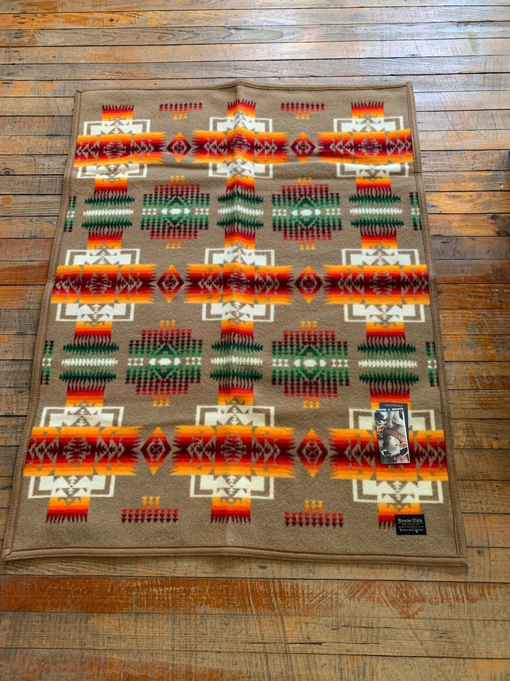 Pendleton Chief Joseph Khaki Crib Blanket; 32”x44” - Image 1 of 1