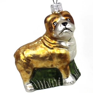 Glasfigur Glas-Tier Glastier Bulldog - Anhänger Christbaumschmuck Weihnachtsdeko - Bild 1 von 4