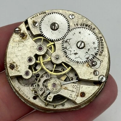 43.1mm Cyma Ref 998.a 15 Jewels Vintage Swiss Pocket Watch Movement PARTS SPARES - Image 1 of 4