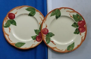 Pair Vintage Franciscan Ware 8" Salad Dessert Plate Red Apple Pattern USA - Picture 1 of 3