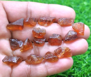Unique 15 Pcs Lot For Jewelry Hessonite Garnet Raw Size 12-16 mm Loose Gemstone - Picture 1 of 4