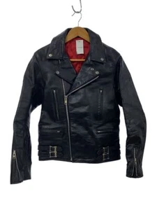 Black Plain Leather Double Riders Jacket by Other Br&s J.I.M.S. - Picture 1 of 4
