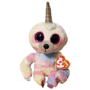 TY Beanie Boos Cooper Einhorn Faultier Unisloth 6 Zoll Plüschtier Stofftier Glitzer - Bild 1 von 6