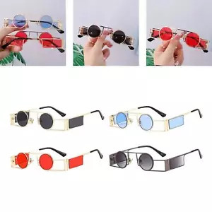 Funky Unisex Sunglasses Photo Props Metal Frame Sun Glasses for Traveling - Picture 1 of 25