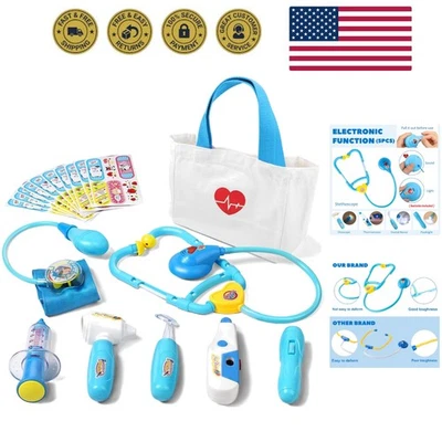 Kit de médico para niños pequeños 3-5 años, 18 piezas bolsa de médico para niños juguetes de juego simulado,... Foto 1 de 4
