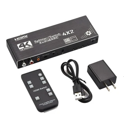 4x2 1080P 4K@60Hz Separation HDMI Switch Switcher Adapter With ARC Function - Image 1 of 4