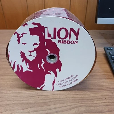 Wired RED with gold wired  Christmas Ribbon - 2.5in x 50Yards - Lion Ribbon.  - Image 1 of 3