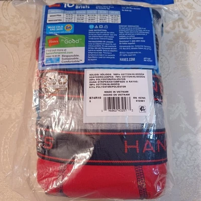 Cuecas boxer Hanes masculinas sem etiqueta pacote com 10 pares tamanho pequeno 6-7 novas sólidas conforto - Imagem 1 de 4