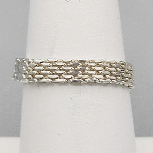 NEW Sterling Silver 925 Ring Size 7 NVC NATALIYA V COLLISTER 4mm Mesh Chain Band - Picture 1 of 3