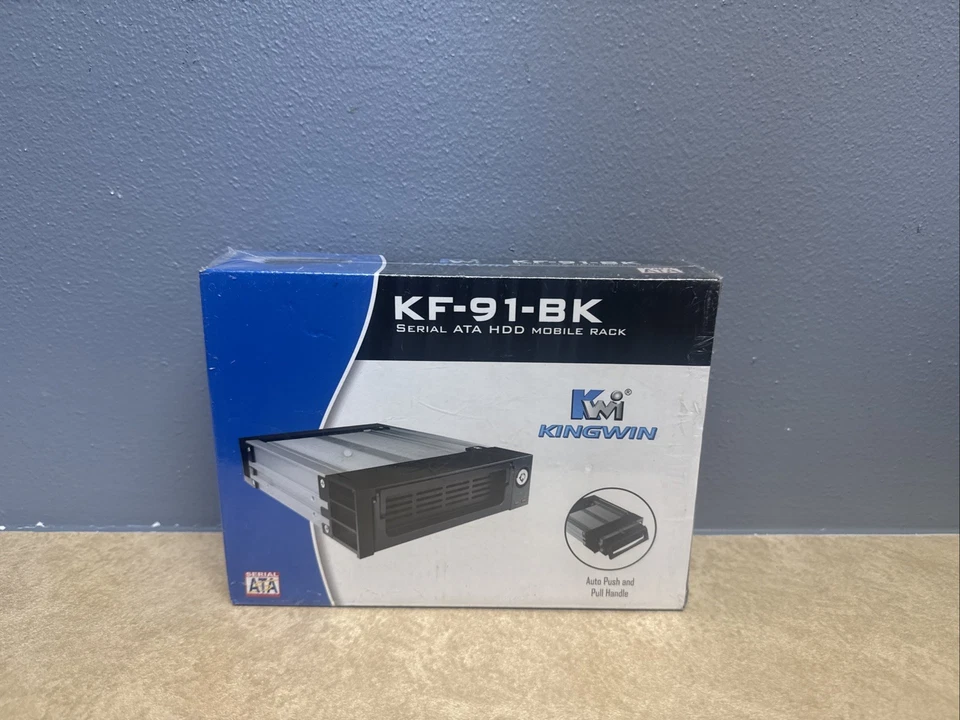 Kingwin KF-91-BK Aluminum Serial ATA Mobile Rack HDD Internal w/ Fan, Keys - Image 1 of 4