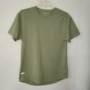 Camisa BYLT Para Hombres Grande Verde Corte Gota Lux Manga Corta Cónica Elastizada Camiseta - Imagen 1 de 12