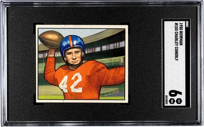 1950 Bowman CHARLIE CONERLY New York Giants #103 SGC 6 EX/NM Condition! - Image 1 of 2