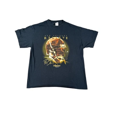 Camiseta De Colección New Orleans Saints Para Hombres XL Negra NFL Fútbol Drew Brees Camiseta Años 2000 Foto 1 de 4