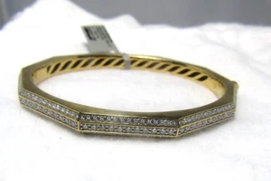 BRAND NEW David Yurman 18K 5.5MM Faceted Carlyle 1.663 CTW Pave Diamond Bracelet - Picture 1 of 15