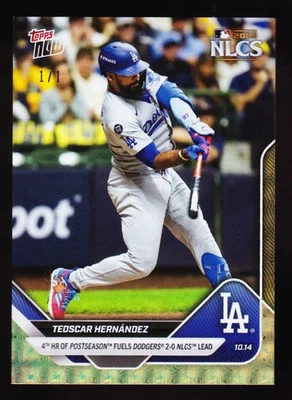 Teoscar Hernandez Dodgers trails Davey Lopes 2025 Topps NOW #869 FOILFRACTOR 1/1 - Image 1 of 2