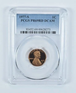 1977-S Lincoln Memorial Cent PR69 RD DCAM PCGS Blue Label *8313 - Picture 1 of 5