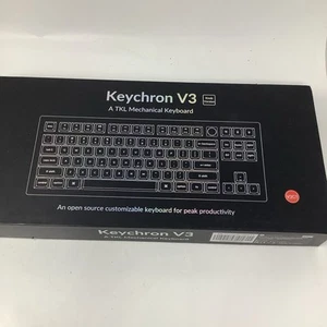 Keychron V3 Wireless Wire Mechanical TKL Keyboard RGB Frosted Black Red Switch - Picture 1 of 11