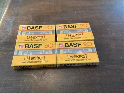 Vintage Anni 80 4 X Basf LH extra I Stereo SM Cassette Nuove Chiuse - Imagen 1 de 4
