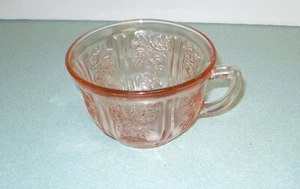TAZAS DE VIDRIO SHARON REPOLLO ROSA DEPRESIÓN EN PERFECTO ESTADO - VIDRIO FEDERAL - Imagen 1 de 8