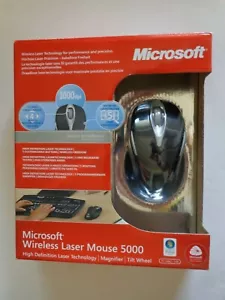 Microsoft Wireless Laser Mouse 5000 - Metallic Black (Factory Sealed Retail Box) - Picture 1 of 6