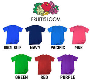 Fruit of The Loom Plain T-Shirt Solid 100% HD Cotton Short Sleeve Adult Mens Tee
