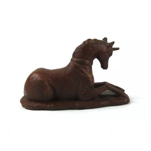 VTG Hand Carved Wooden Unicorn Figurine 6" Small Kitschy Fantasy Decor Folk Art - Picture 1 of 7