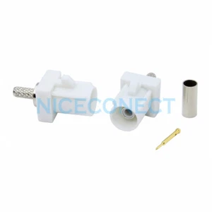 10pcs Fakra B Male White Crimp Connector for RG316 RG174 LMR100 Car FM AM Radio - Bild 1 von 3