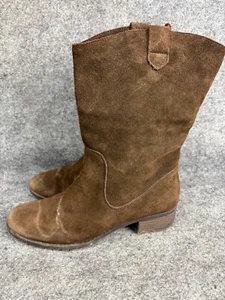 Charles David Boots Women's 8 Brown Suede Leather Western Pull On Cowgirl - Picture 1 of 8