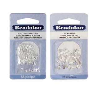 Terminales de cable plegable Beadalon® hallazgos chapados en plata * Elige la talla - Imagen 1 de 3
