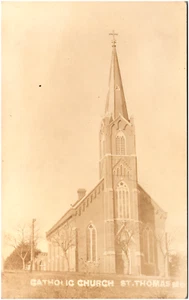 Catholic Church in St. Thomas Missouri MO 1900s RPPC Postcard Photo - Picture 1 of 2
