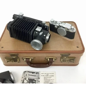 Leica gros plan kit appareil photo D.R.P 1949 soufflet focus dev & access avec étui monté - Photo 1 sur 16