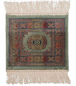 BUKAN ART SILK GREEN PERSIAN THIN TRADITIONAL TABLE DECORATIVE MAT 35x35cm **NEW - Bild 1 von 1
