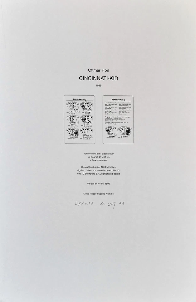 Ottmar HÖRL, Vorsatzblatt Mappe Cincinnati-Kid aus 1999 - Kunstdruck - Bild 1 von 1