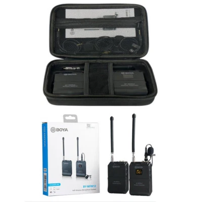 BOYA Wireless Lavalier Microphone 12-Channels VHF Wireless Mic System For DSLR  - Image 1 of 4
