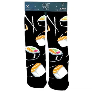 Odd Sox Sushi Chopsticks Crew Socks Mens Womens Japanese Food Fun Novelty Gift - Picture 1 of 7