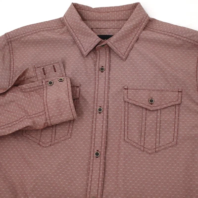 prana shirt Men's medium roll tab long sleeve button up nylon blend textured - Image 1 of 4