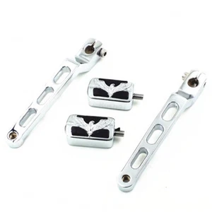 Chrome Heel Toe Gear Shift Lever + Eagle Peg For Harley FLST FLT FLHT Electra FL - Picture 1 of 8