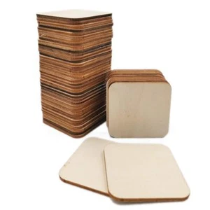 50 Pcs Unfinished Wood Pieces, Natural Blank 4 X 4 Inch Wood Squares, Wooden ... - Picture 1 of 7