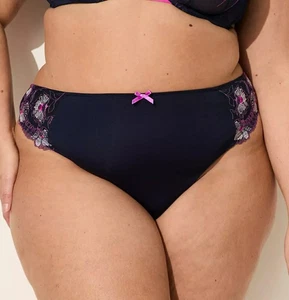 Precioso Tanga Panty Lane Bryant Azul Marino Bordado Corte Francés Talla Grande 26/28, 4X - Imagen 1 de 5