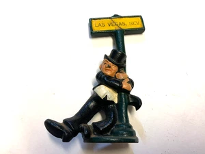 Vintage WC Fields Bottle Opener Cast Iron Las Vegas Street Sign Drunk Hobo 4" - Picture 1 of 5