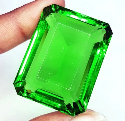 220+ Ct Green Amethyst Certified Loose Gemstone Emerald Cut A+ Quality Gems W775 - Image 1 of 4