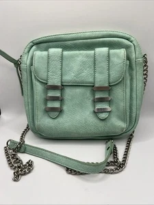Violet Ray Faux Leather Crossbody Purse Mint Green - Picture 1 of 12