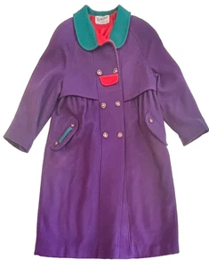 Abrigo De Colección ROTHSCHILD Púrpura Lana Bloque de Color Niñas Talla 10 - Imagen 1 de 6