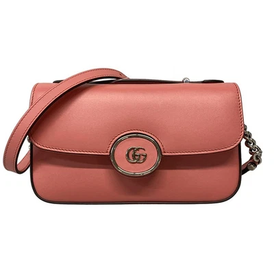 Auth GUCCI Petit GG/GG Marmont 739722 Pink Leather - Shoulder Bag - Image 1 of 4