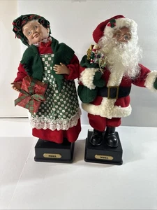 Vintage 1993 Mr. & Mrs. Santa Musical Figures - Picture 1 of 7