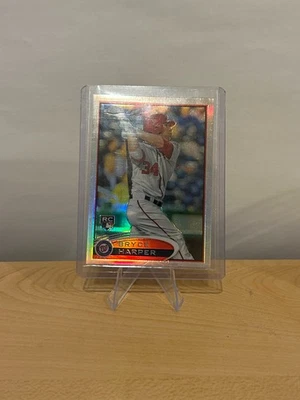 2012 Topps Chrome Bryce Harper Rookie Card Refractor #196 - Image 1 of 2
